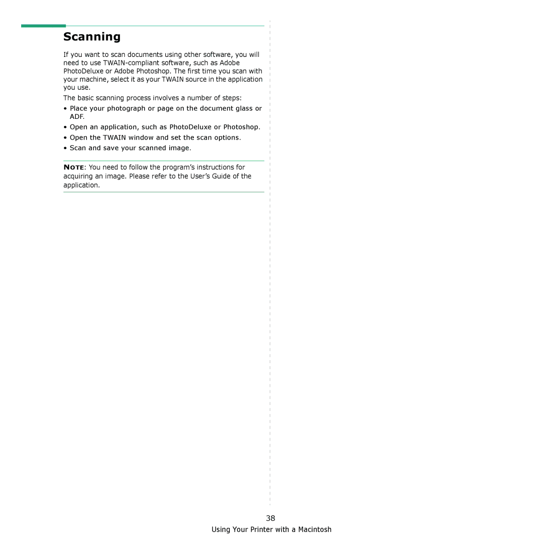 Samsung SCX-4321, SCX-4521F manual Scanning 