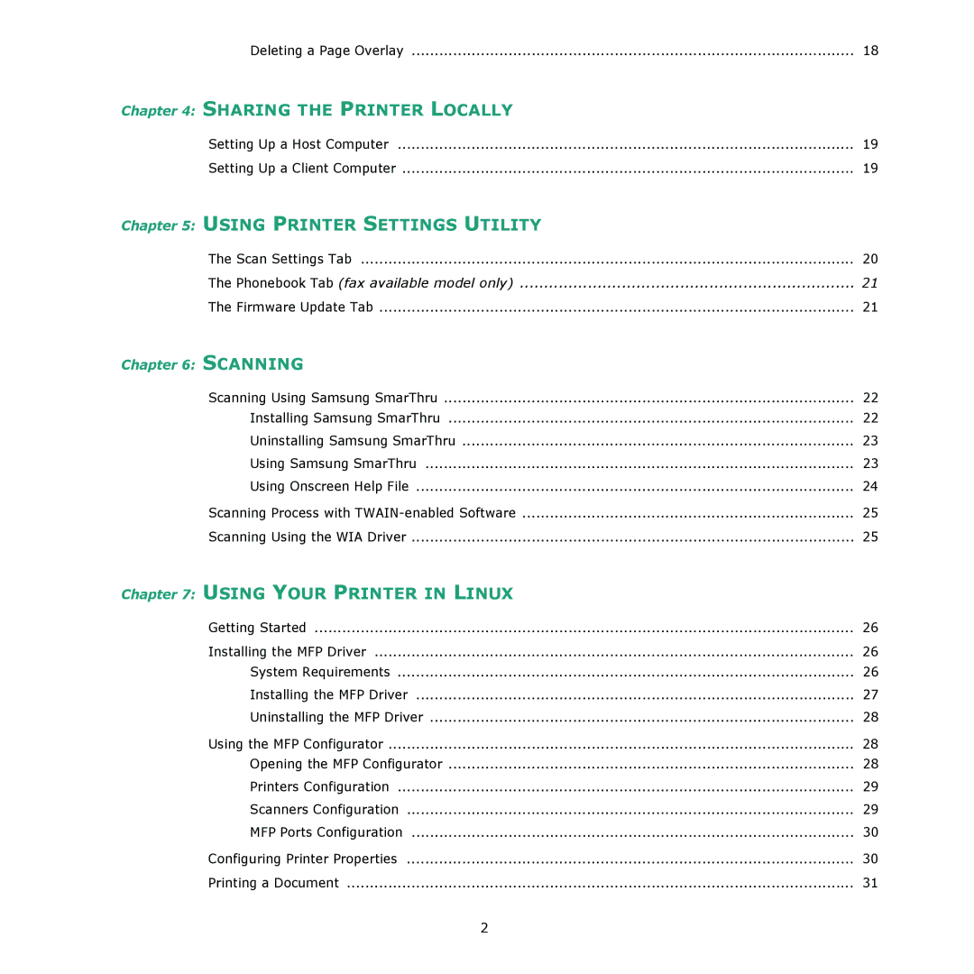 Samsung SCX-4321, SCX-4521F manual Sharing the Printer Locally 