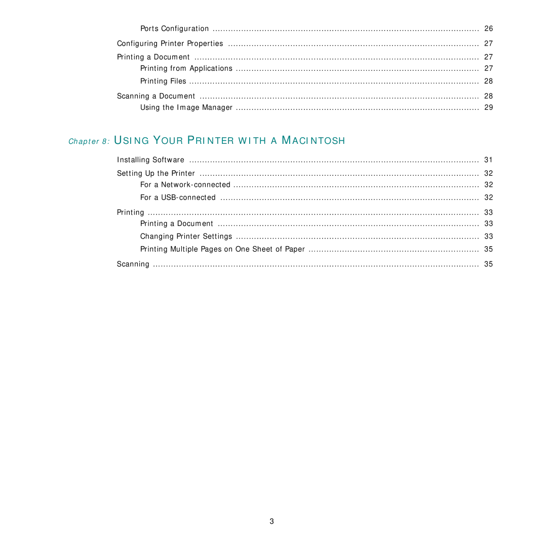 Samsung SCX-4321, SCX-4521FR manual Using Your Printer with a Macintosh 