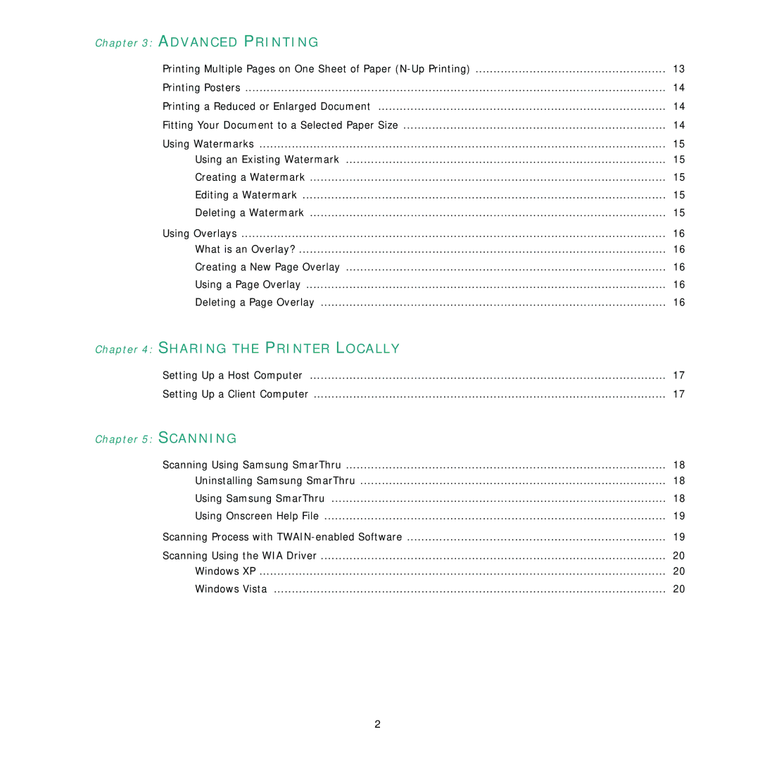 Samsung SCX-4500 manual Advanced Printing 