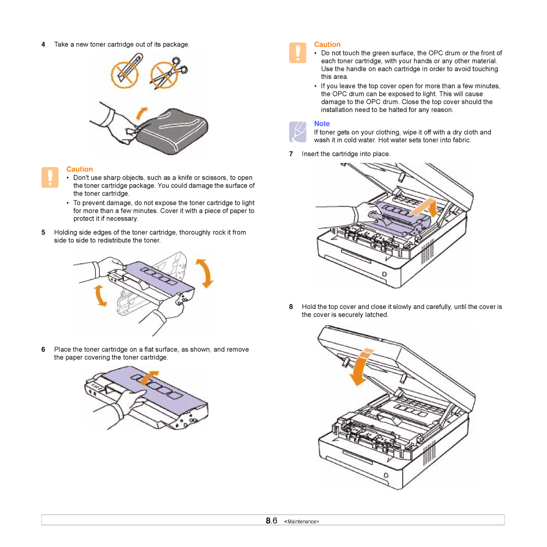 Samsung SCX-4500W manual Maintenance 