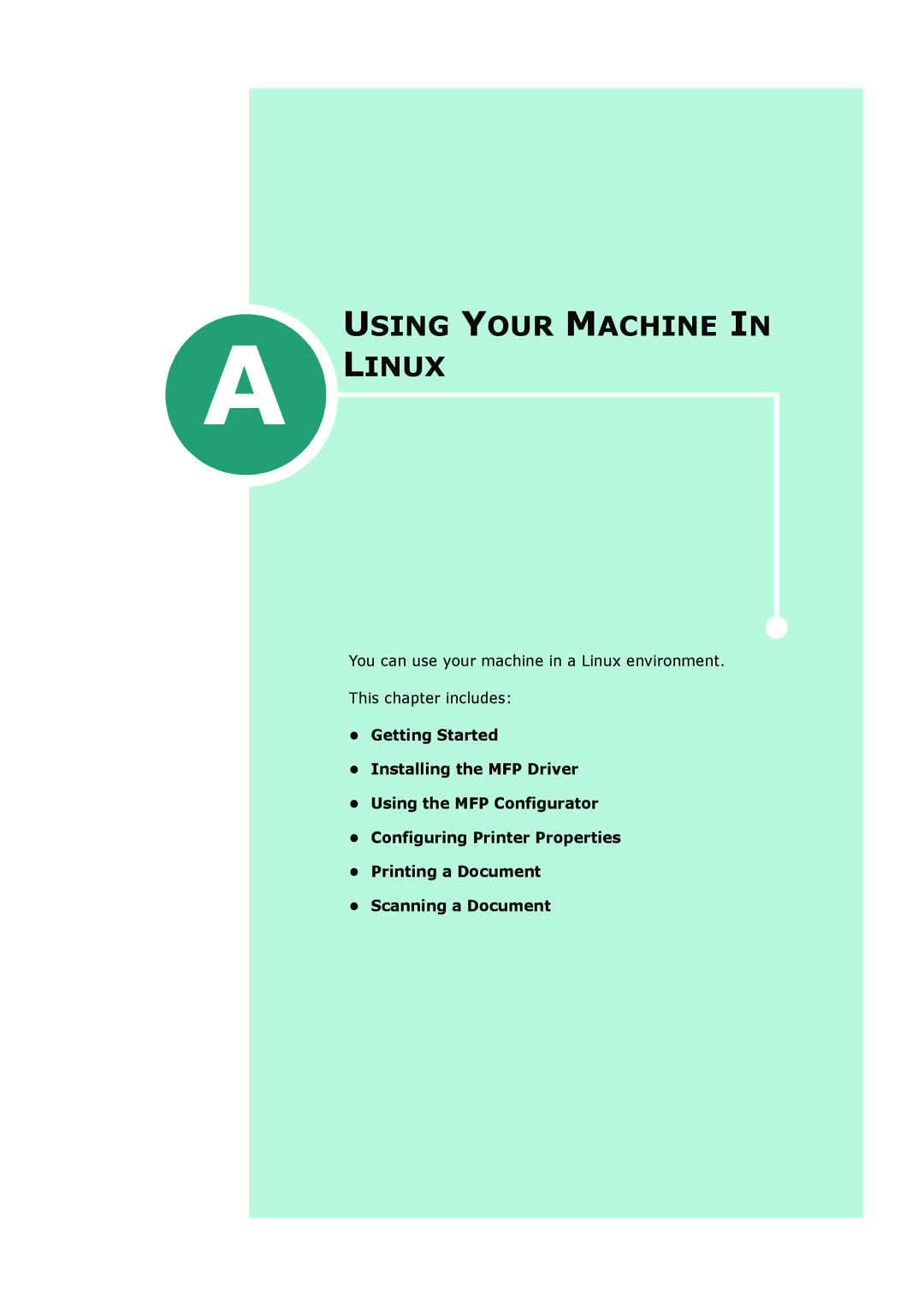 Samsung SCX-4720FS, SCX-4520S manual Using Your Machine in a Linux 