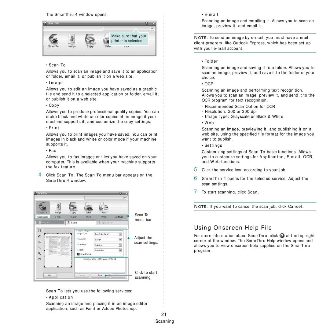 Samsung SCX-4521FG manual Using Onscreen Help File 