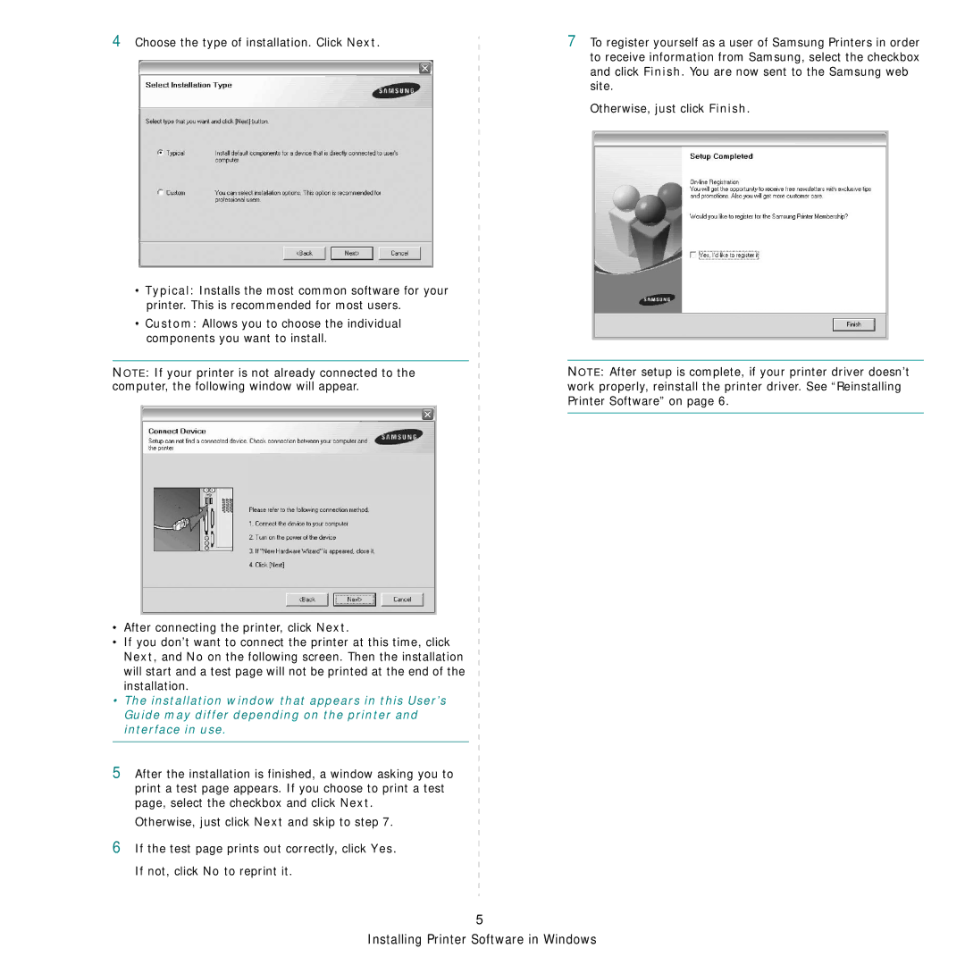 Samsung SCX-4521FG manual Installing Printer Software in Windows 