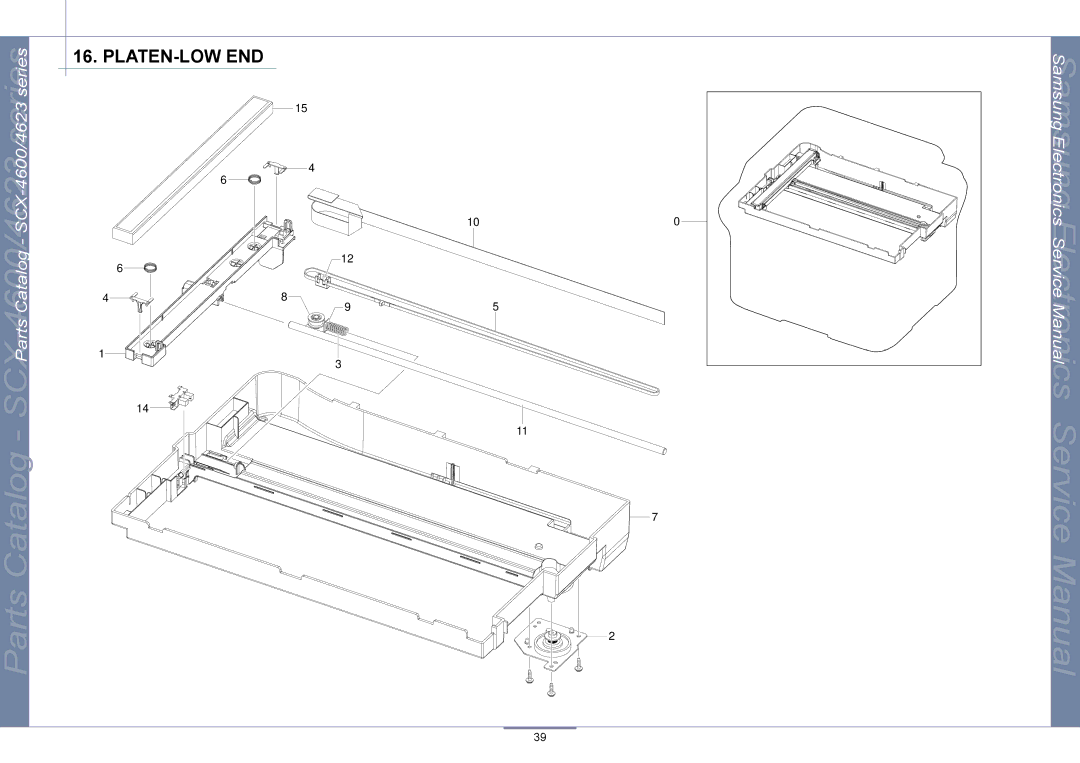 Samsung SCX-4600, SCX-4623 manual Platen-Low End 