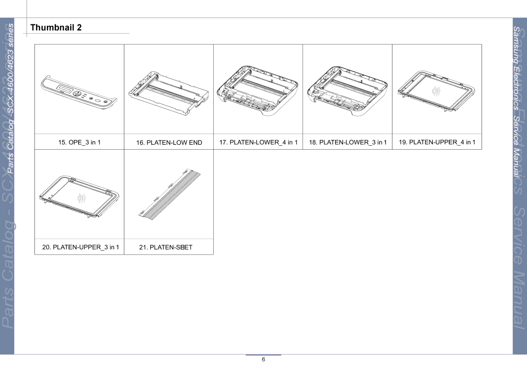 Samsung SCX-4623, SCX-4600 manual Platen-Low End 