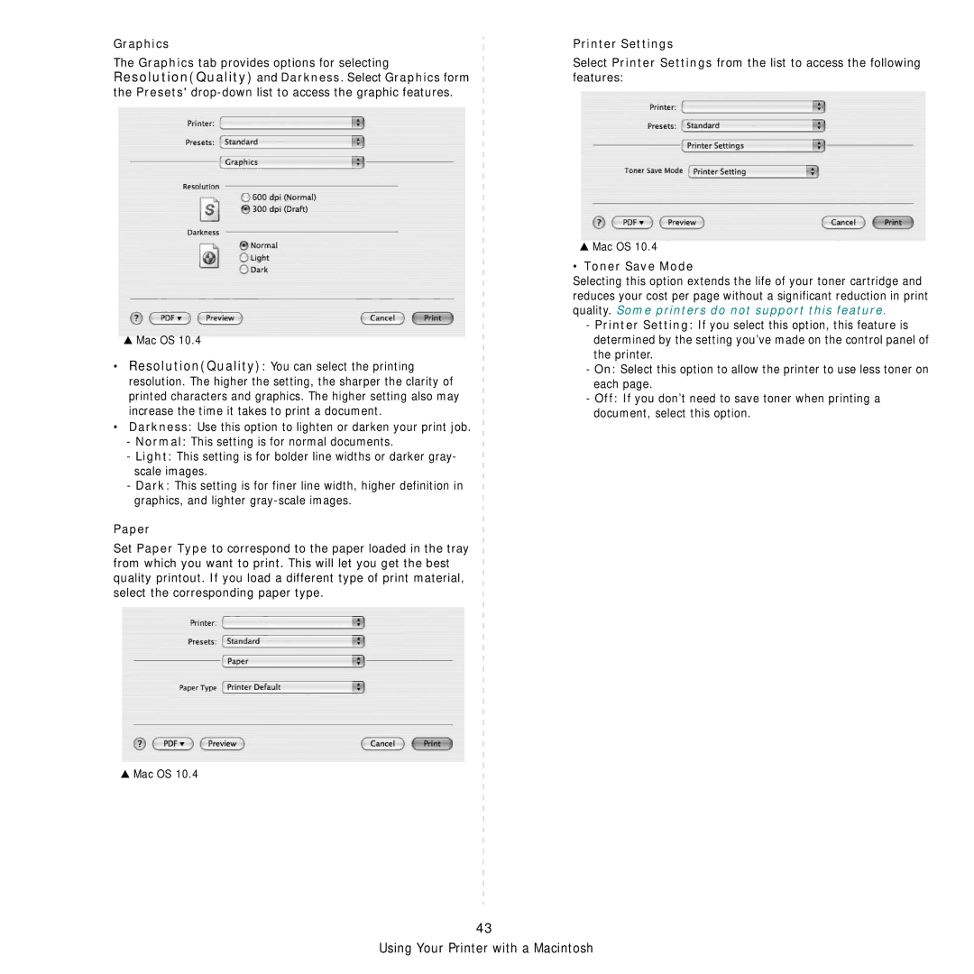 Samsung SCX-4824FN, SCX-4828FN manual Graphics, Paper 