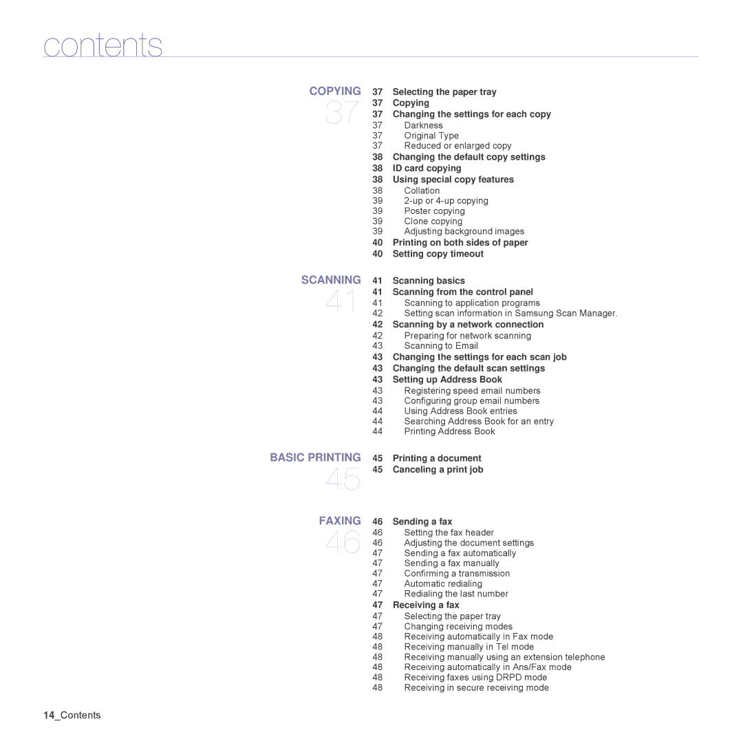 Samsung SCX-4828FN, SCX-4824FN Selecting the paper tray, Copying, Changing the settings for each copy, ID card copying 