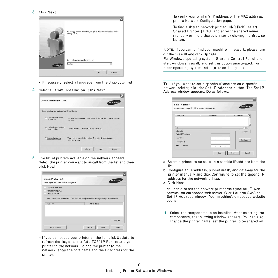 Samsung SCX-4x24 manual Click Next 