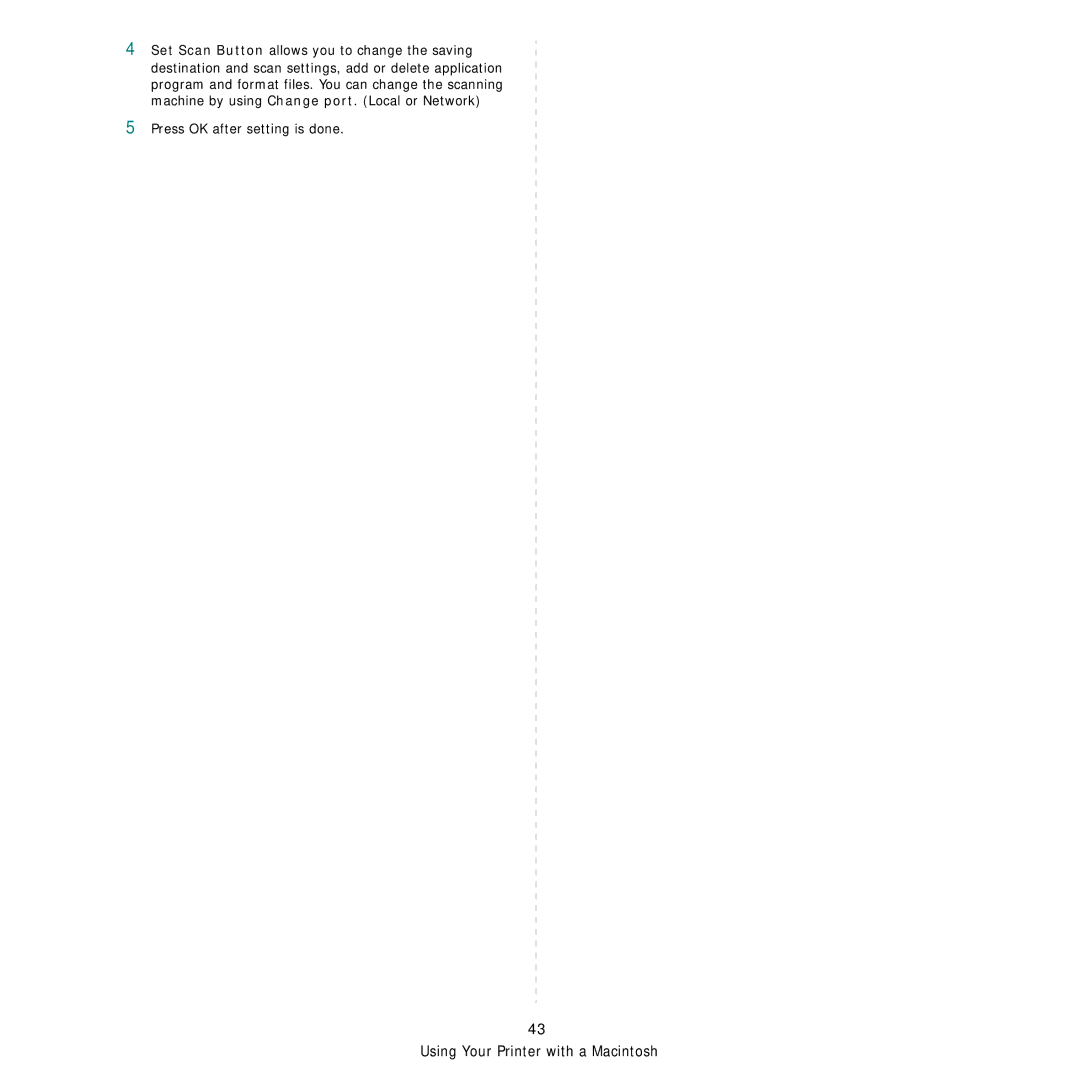 Samsung SCX-4x26 manual Press OK after setting is done 