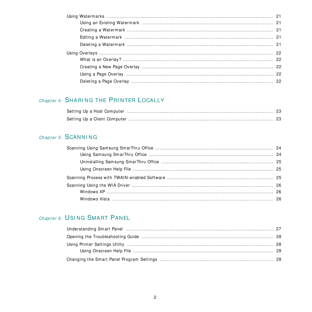 Samsung SCX-4x26 manual Sharing the Printer Locally 