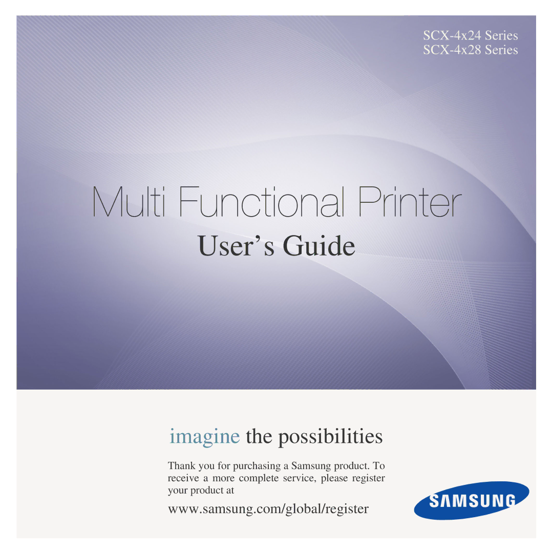 Samsung SCX-4x24, SCX-4x28 manual Multi Functional Printer 