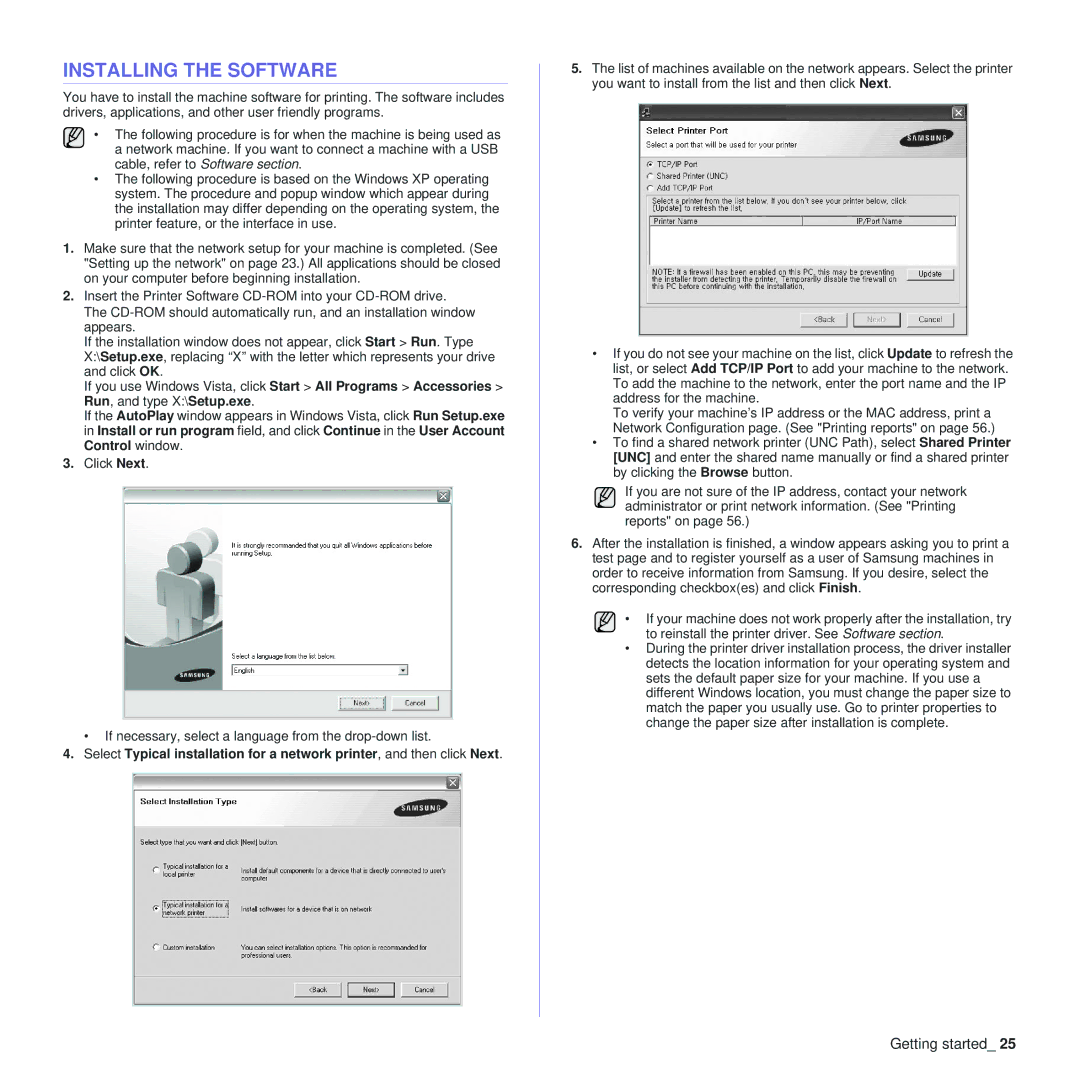 Samsung SCX-4x24, SCX-4x28 manual Installing the Software 