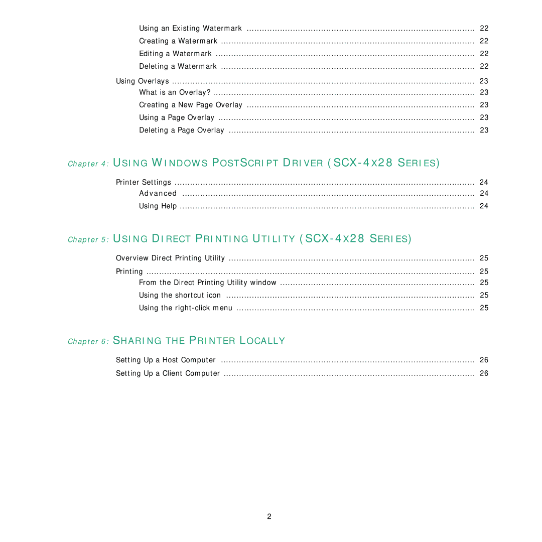 Samsung SCX-4x28, SCX-4x24 manual Using Windows Postscript Driver SCX-4X28 Series 