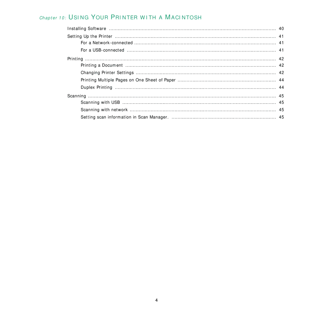 Samsung SCX-4x28, SCX-4x24 manual Using Your Printer with a Macintosh 