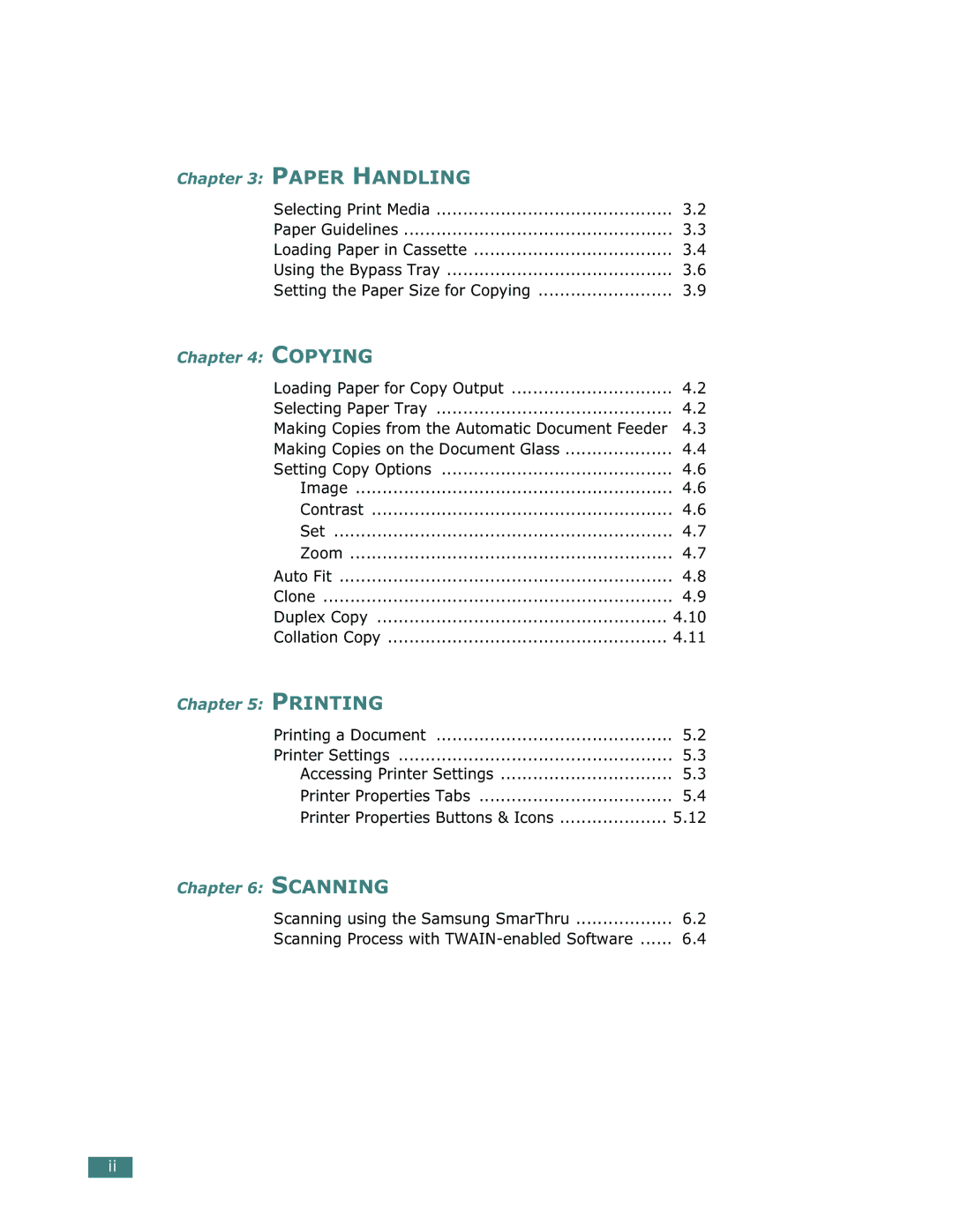 Samsung SCX-5112, SCX-5312F manual Paper Handling 