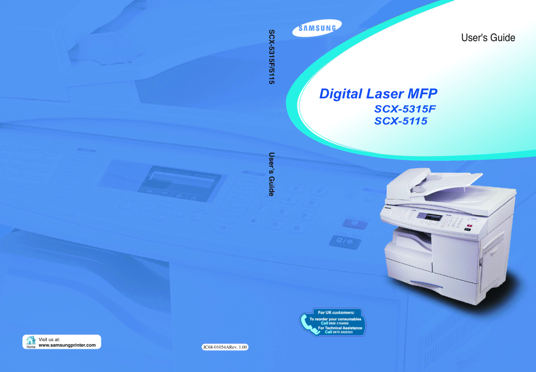 Samsung SCX-5315F/5115, SCX-5115 manual Digital Laser MFP 