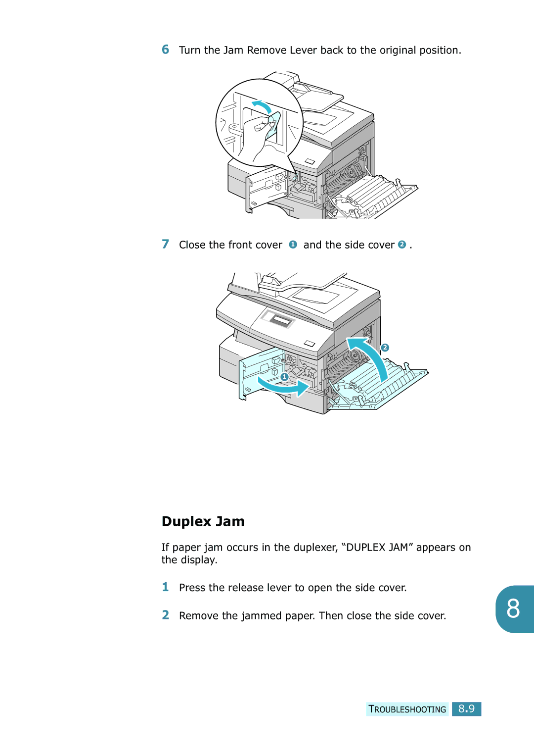 Samsung SCX-5315F/5115, SCX-5115 manual Duplex Jam 