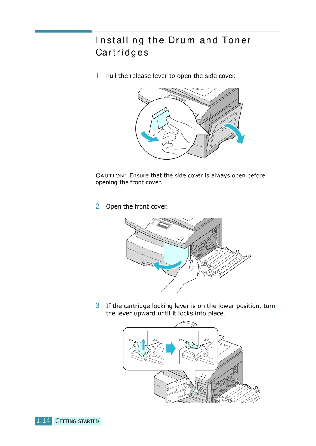 Samsung SCX-5115, SCX-5315F/5115 manual Installing the Drum and Toner Cartridges 