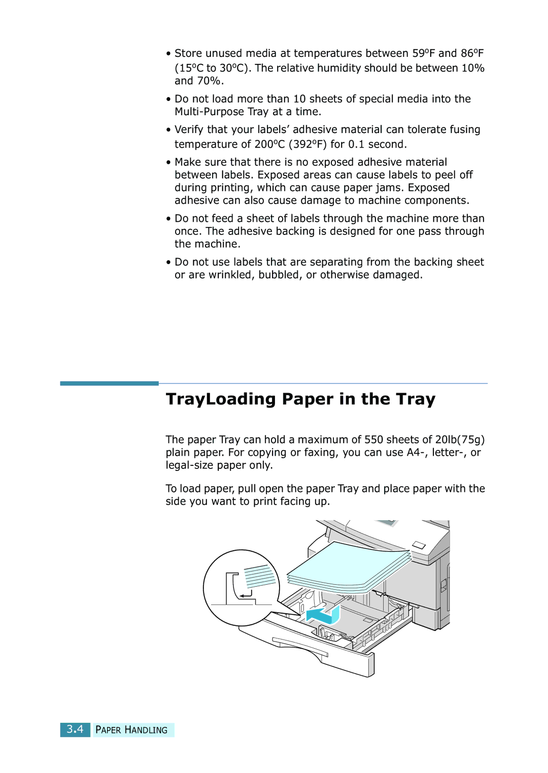 Samsung SCX-5115, SCX-5315F/5115 manual TrayLoading Paper in the Tray 