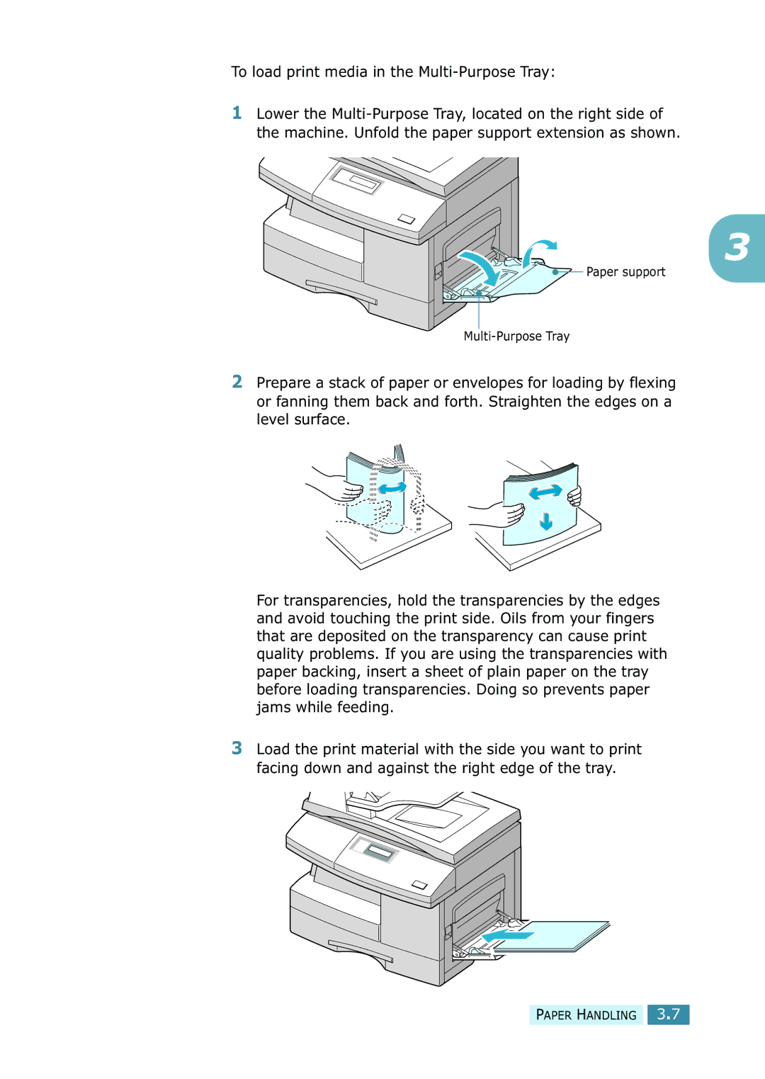 Samsung SCX-5115, SCX-5315F/5115 manual To load print media in the Multi-Purpose Tray 