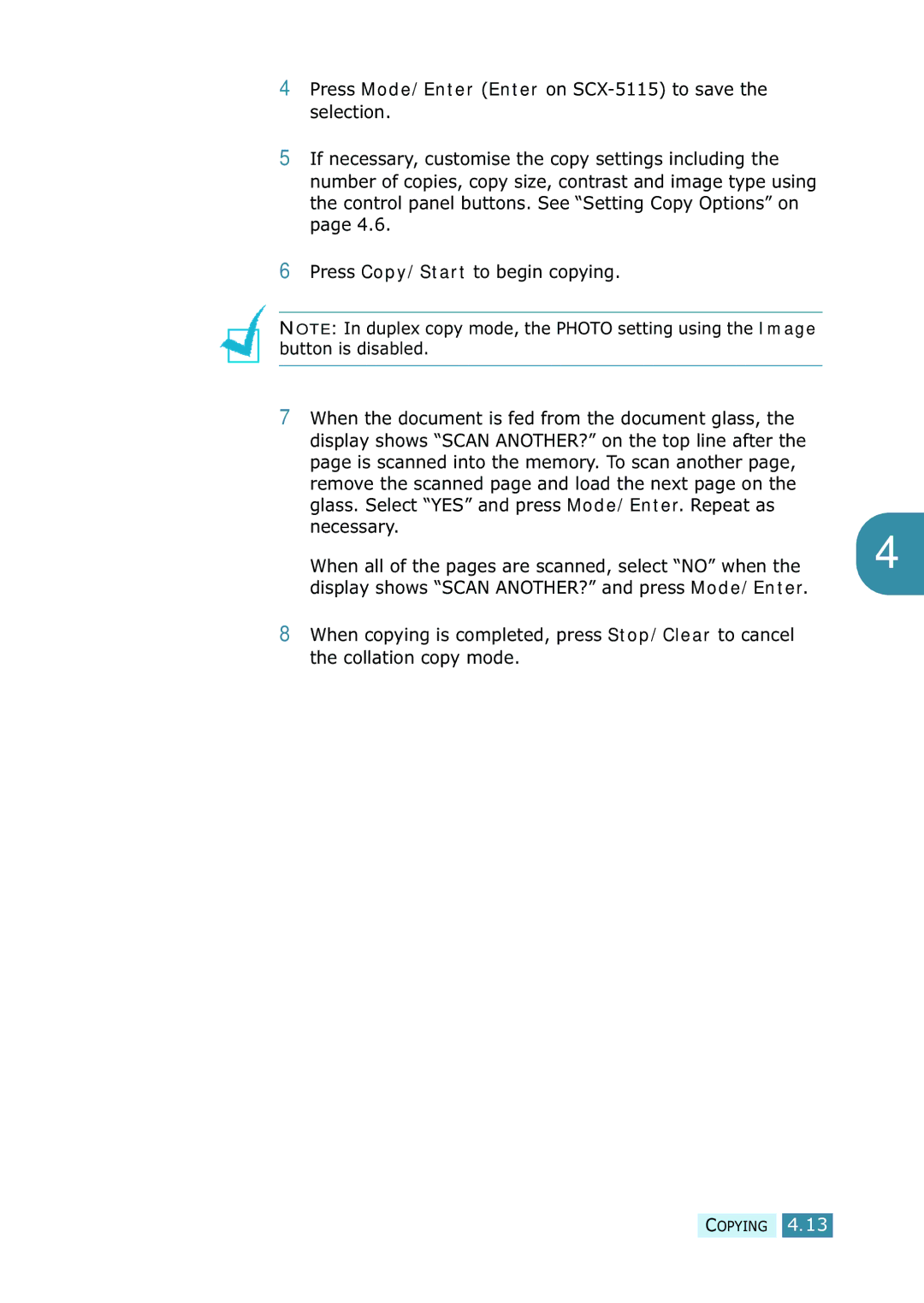 Samsung SCX-5315F/5115, SCX-5115 manual Copying 