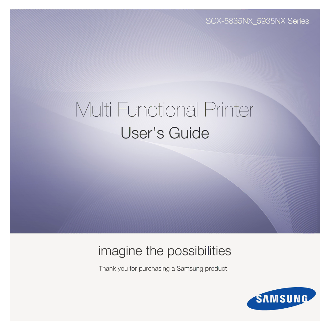 Samsung 5935NX, SCX-5835NX manual Multi Functional Printer 