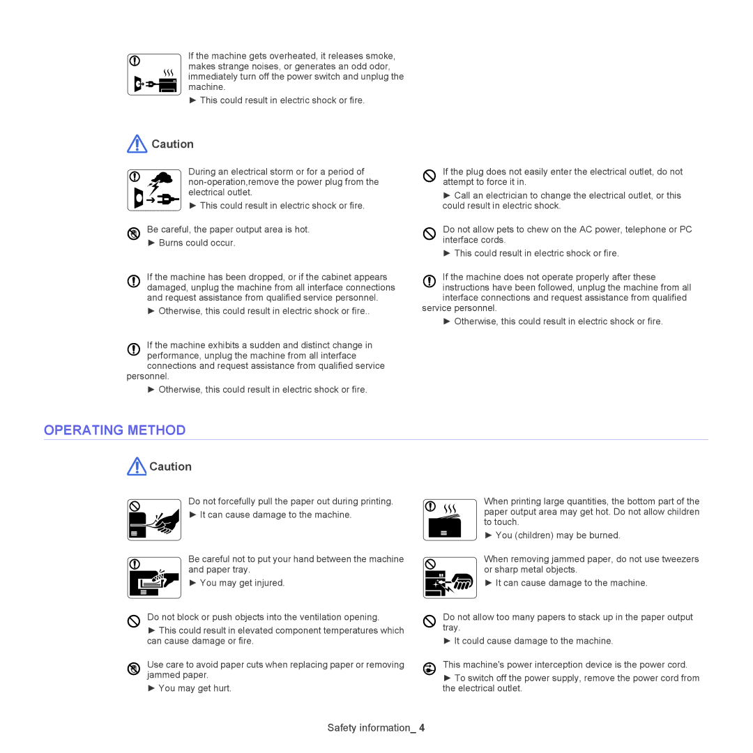 Samsung SCX-5835NX, 5935NX manual Operating Method 