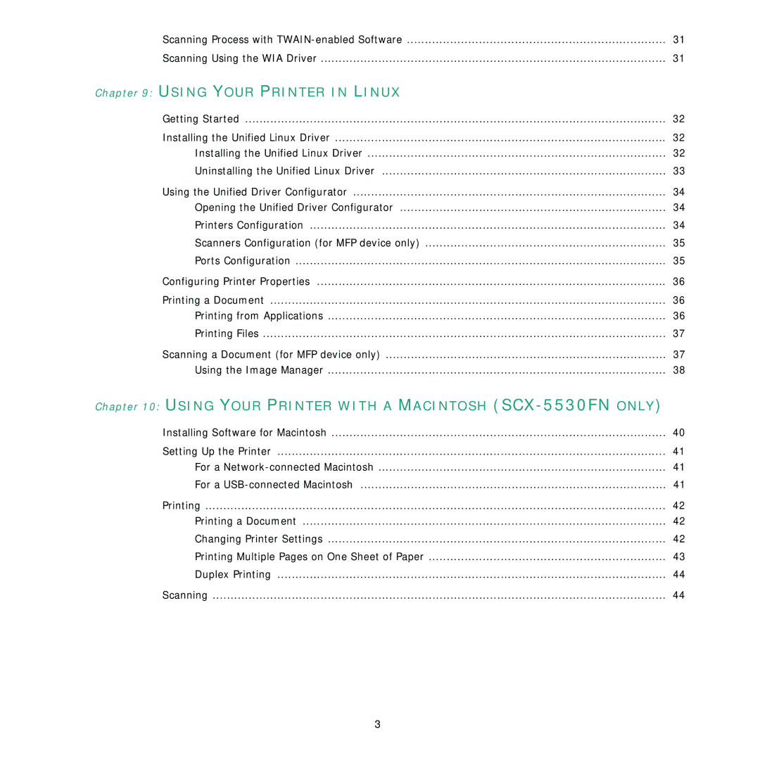 Samsung SCX-5x30 manual Using Your Printer in Linux 