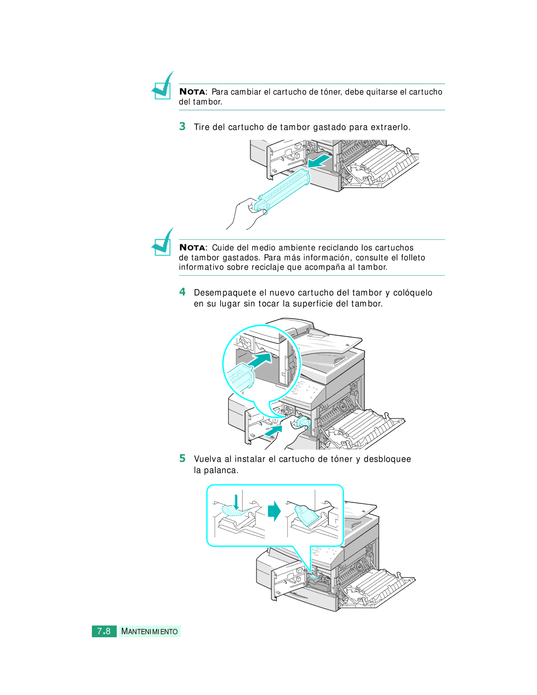 Samsung SCX-6220, SCX-6320F manual Mantenimiento 