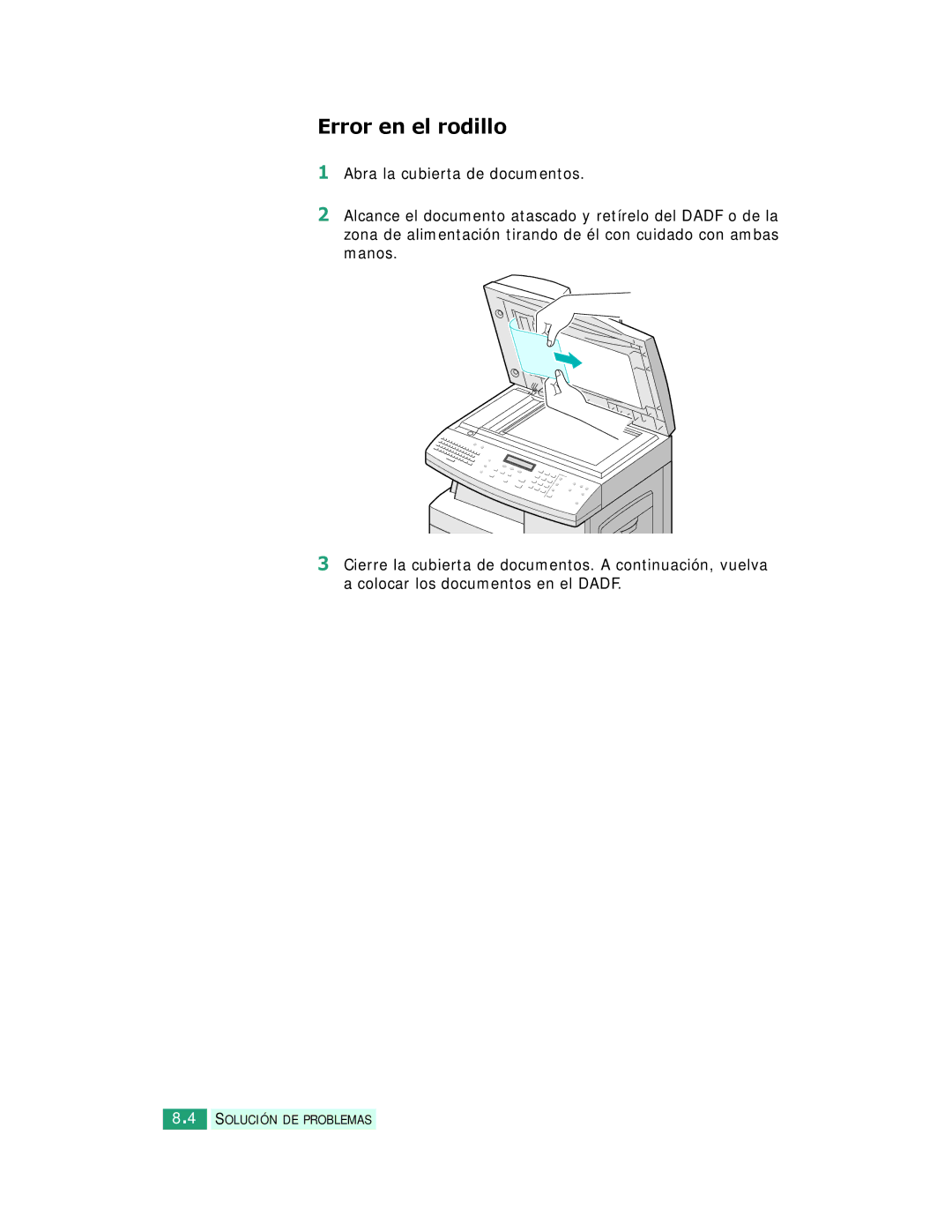 Samsung SCX-6220, SCX-6320F manual Error en el rodillo 