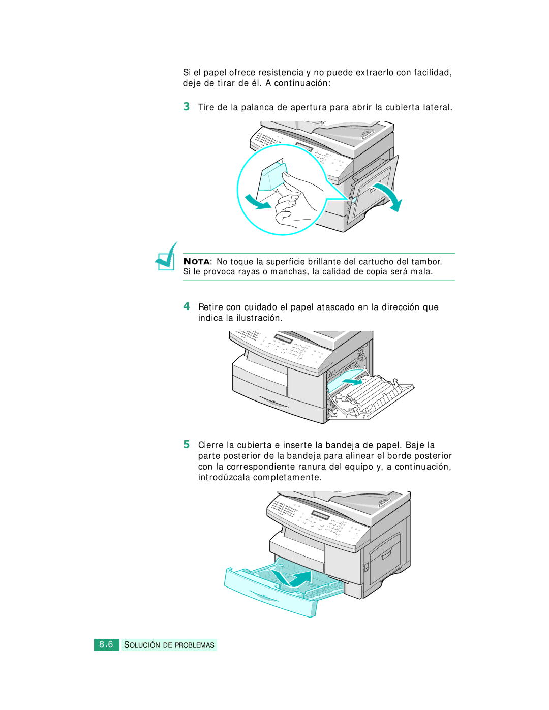 Samsung SCX-6220, SCX-6320F manual Solución DE Problemas 