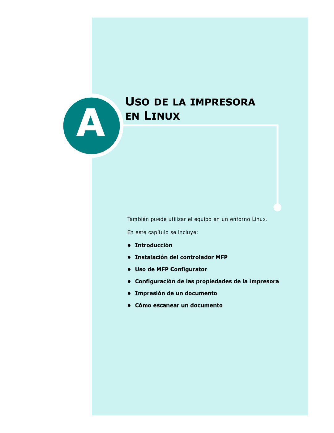 Samsung SCX-6320F, SCX-6220 manual USO DE LA Impresora a EN Linux 