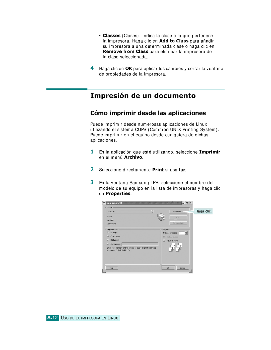 Samsung SCX-6220, SCX-6320F manual Impresión de un documento, Cómo imprimir desde las aplicaciones 