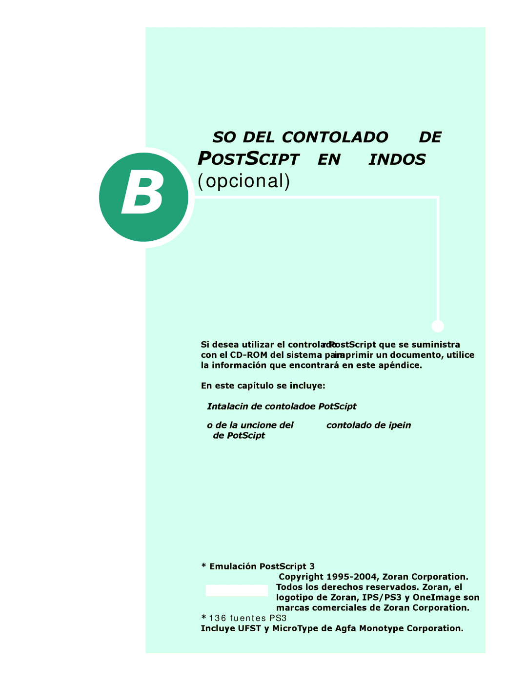 Samsung SCX-6320F, SCX-6220 manual USO DEL Controlador DE Postscript EN Windows, Emulación PostScript 