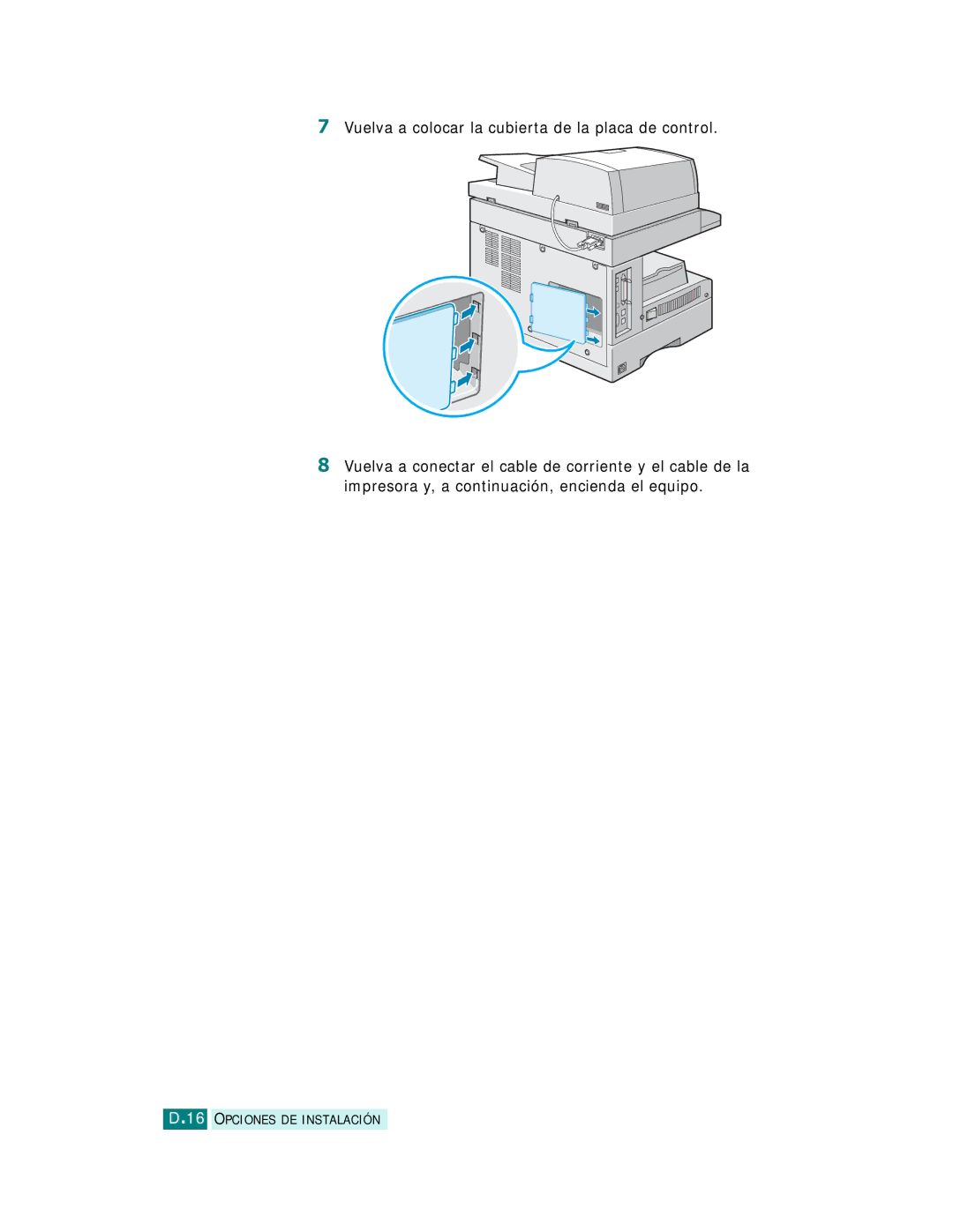 Samsung SCX-6220, SCX-6320F manual Opciones DE Instalación 