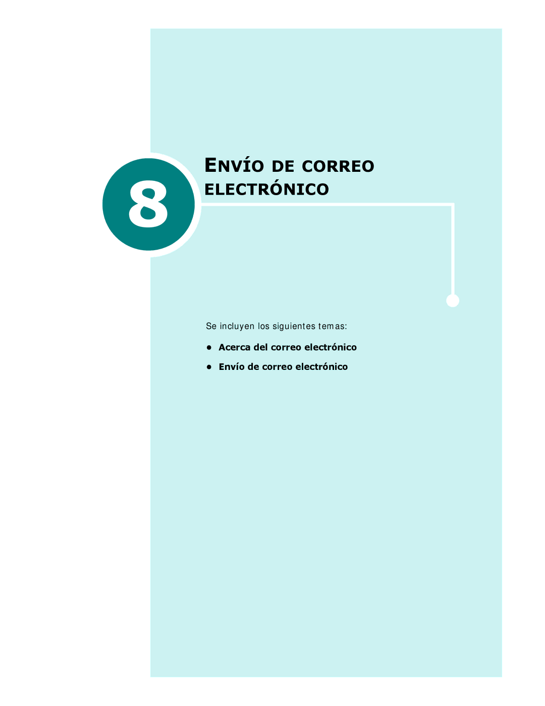 Samsung SCX-6320F, SCX-6220 manual Envío DE Correo 8 Electrónico, Acerca del correo electrónico Envío de correo electrónico 