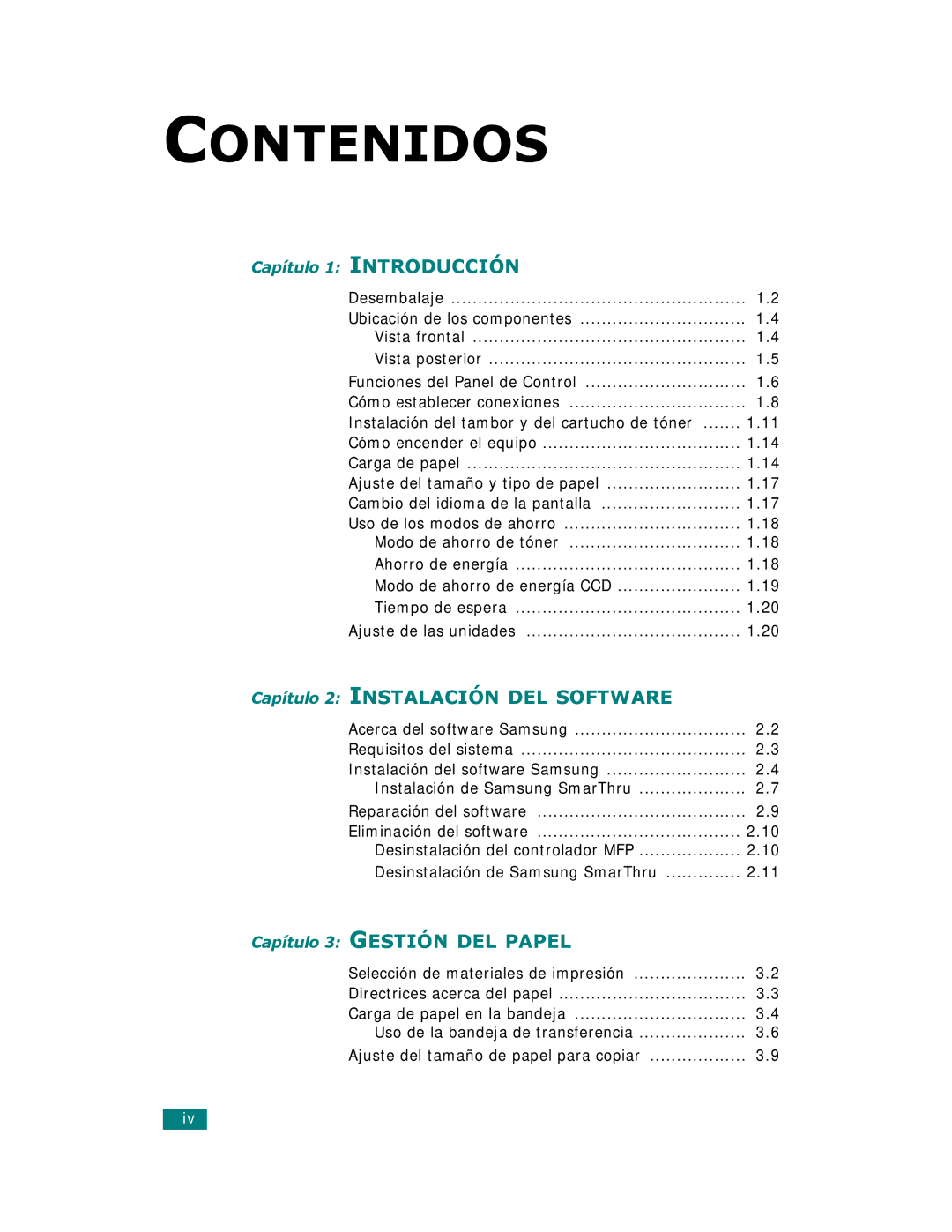 Samsung SCX-6220, SCX-6320F manual Contenidos, Uso de la bandeja de transferencia 