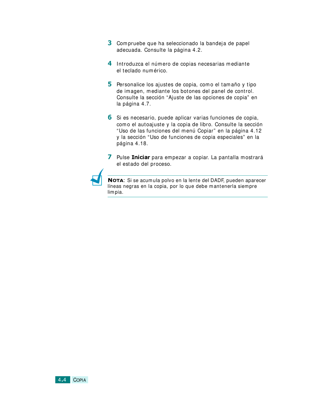 Samsung SCX-6220, SCX-6320F manual Copia 