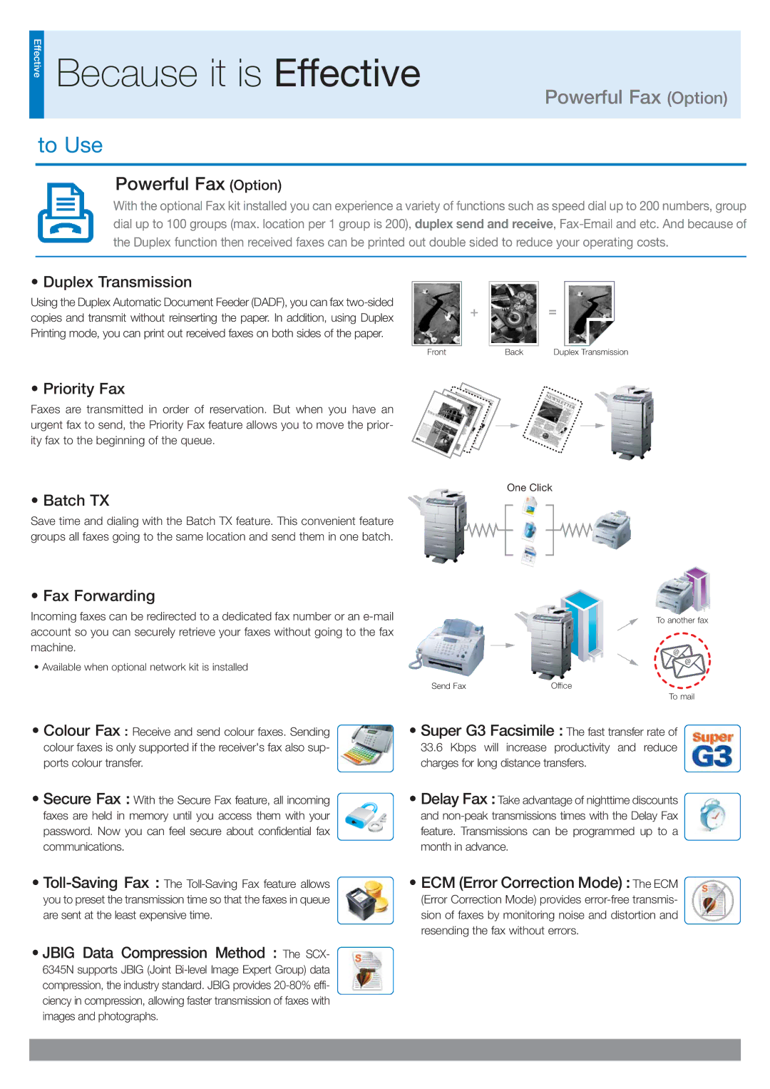 Samsung SCX-6345N manual Powerful Fax Option 