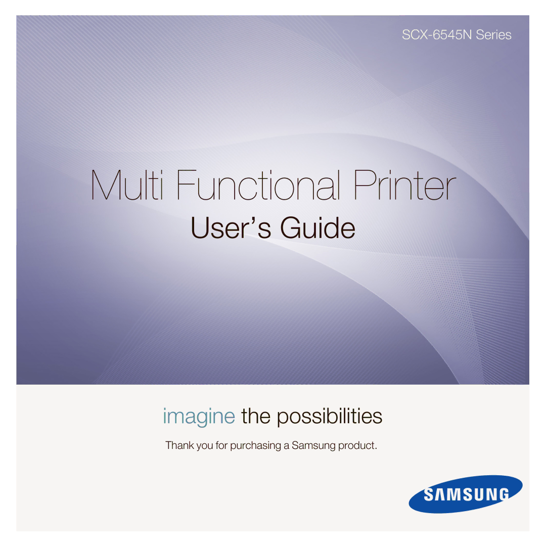 Samsung SCX-6545N Series manual Multi Functional Printer 