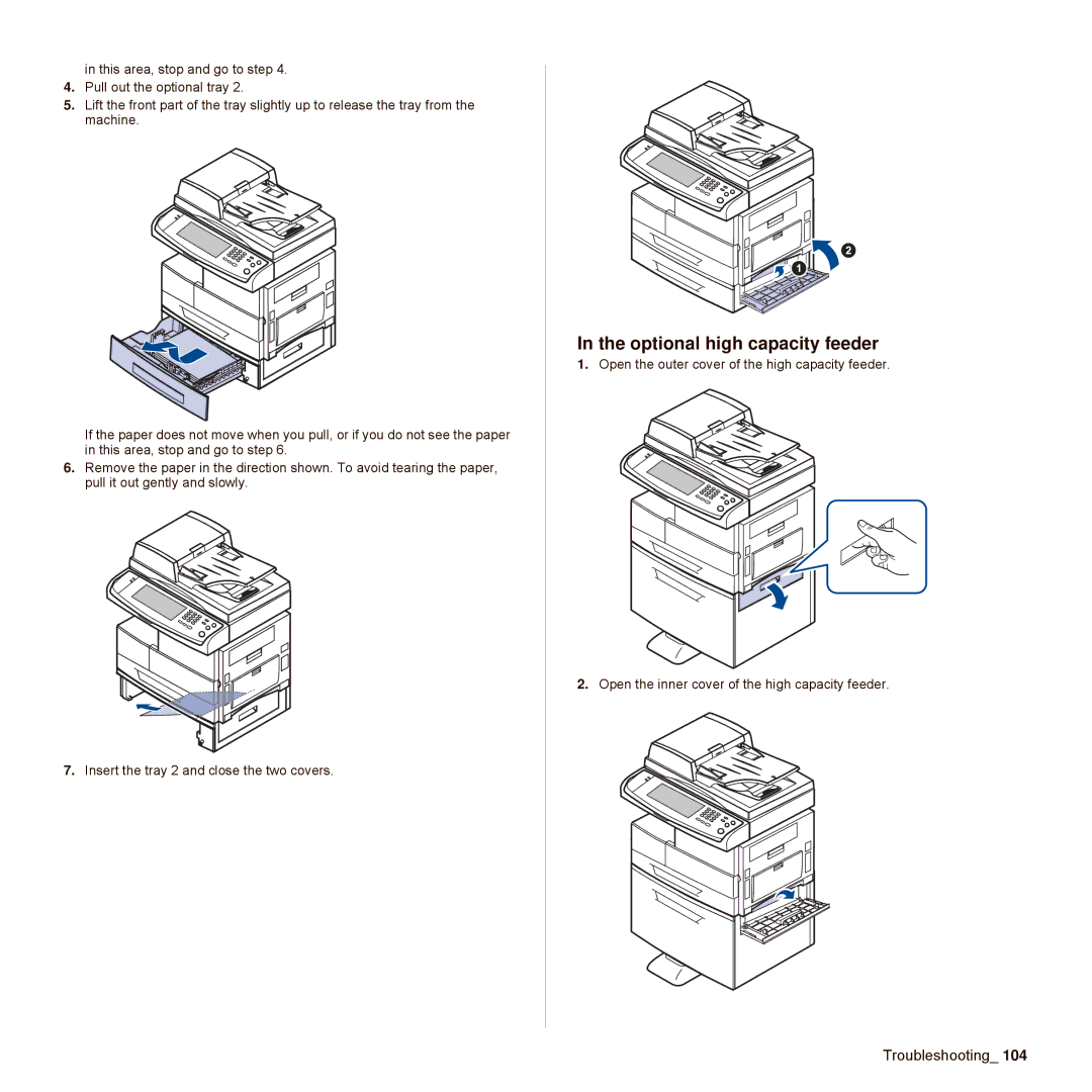 Samsung SCX-6545N Series manual Optional high capacity feeder 