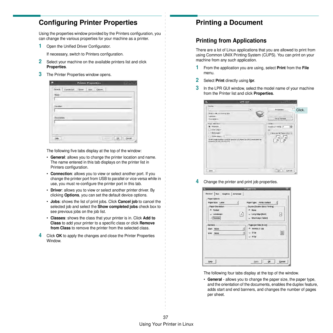 Samsung SCX-6545N manual Configuring Printer Properties Printing a Document, Printing from Applications 