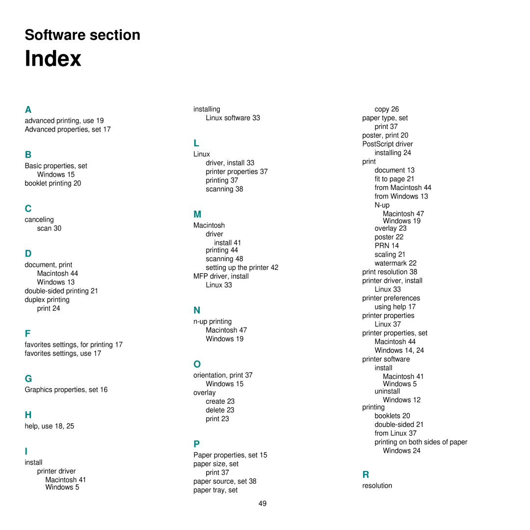 Samsung SCX-6545N manual Index 