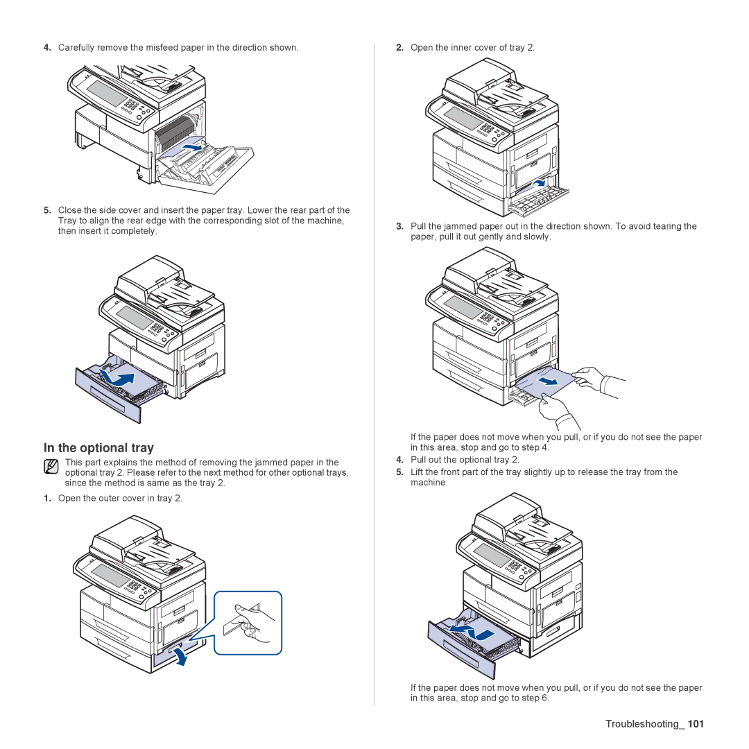 Samsung SCX-6555N Series manual Optional tray 