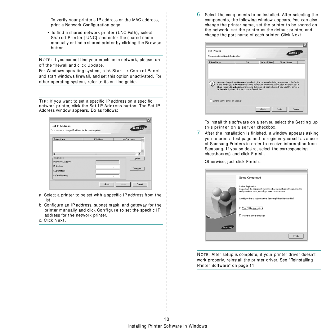 Samsung SCX-6555N Series manual Installing Printer Software in Windows 