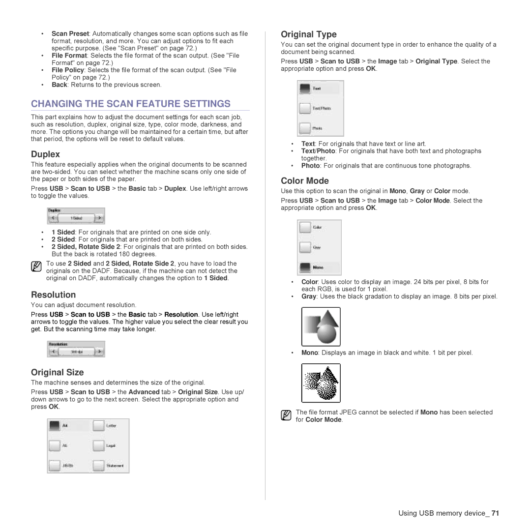 Samsung SCX-6555N Series manual Machine senses and determines the size of the original 