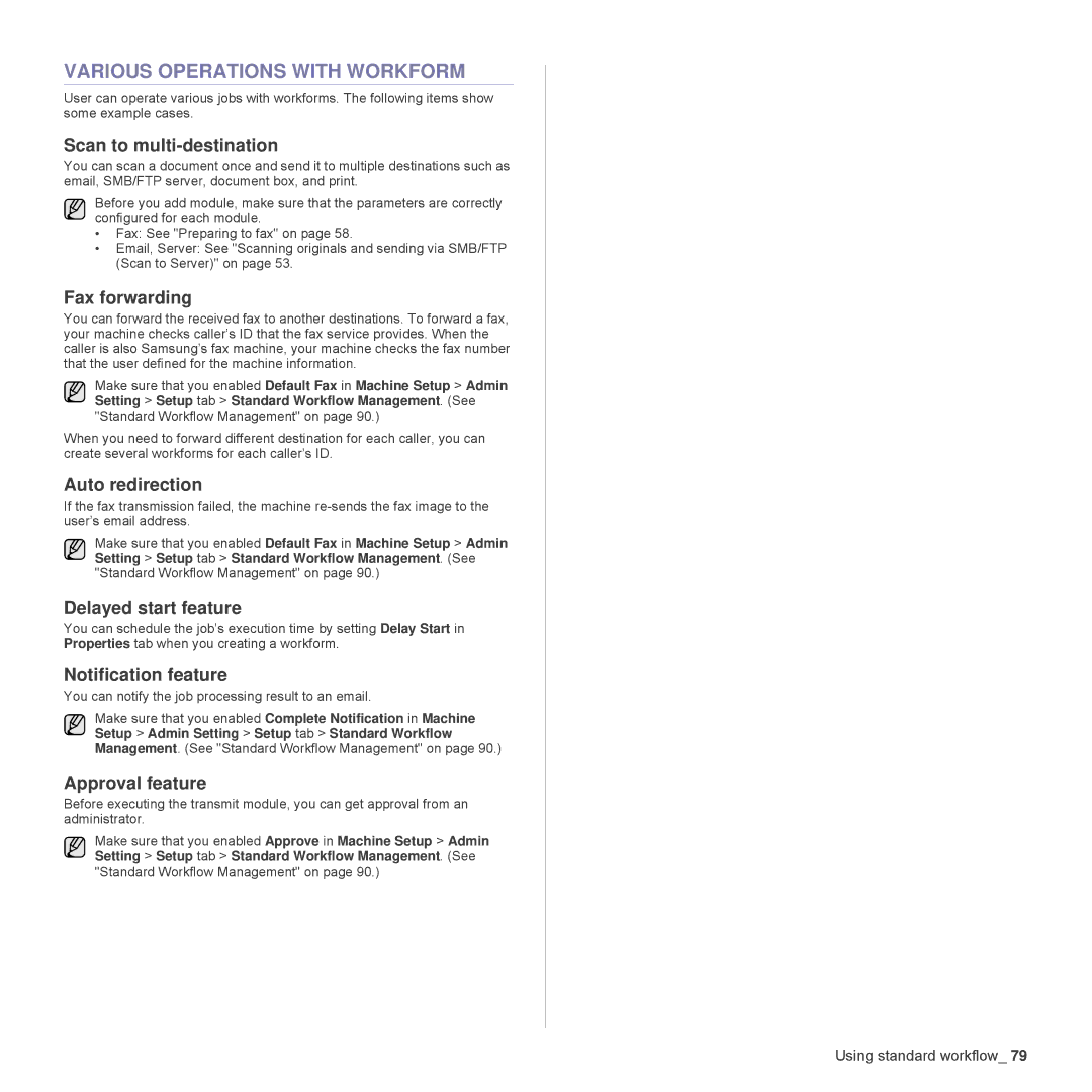 Samsung SCX-6555N Series manual Various Operations with Workform 