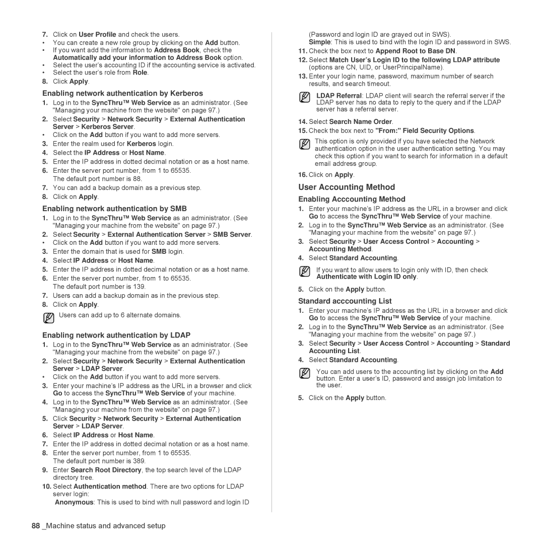 Samsung SCX-6555N Series manual User Accounting Method, Select the IP Address or Host Name, Select IP Address or Host Name 