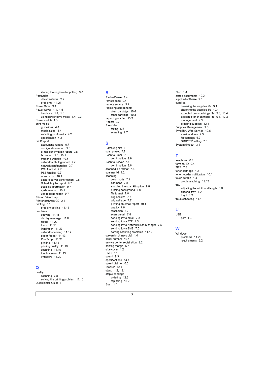 Samsung SCX-6X45 manual Usb 